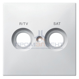 Накладка телевизионной розетки c надписью TV+SAT System Design Merten полярно-белый
