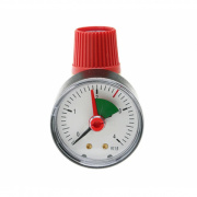Клапан предохранительный STOUT - 1/2", сброс 3/4" (ВР/ВР, Tmax 110°C, Рн 2.5 бар, с манометром)