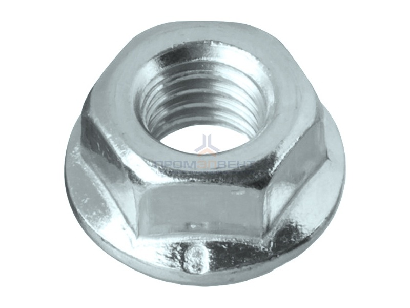 Гайка с фланцем М8 шестигранная оцинкованная DIN6923 (упаковка 100шт)