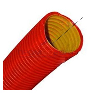 Труба гибкая двустенная для кабельной канализации д.63мм, цвет красный, без протяжки [бухта 50м]