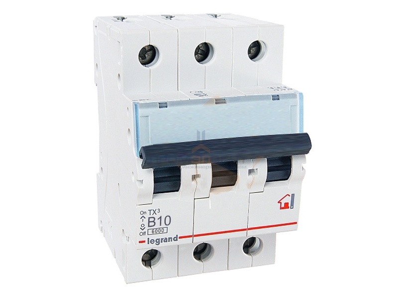 Автоматический выключатель Legrand TX3 B10A 3П 6kA (автомат)